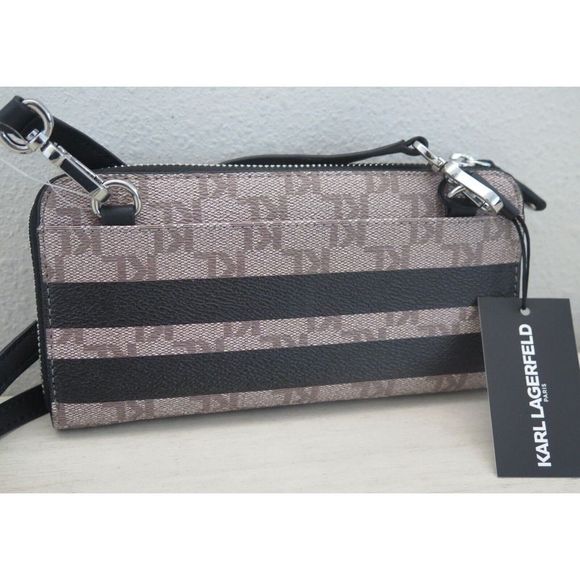 Karl Lagerfeld Paris LH2EU5BT Tan/Black Crossbody Bag Clutch Wallet Purse $128 - Picture 6 of 10